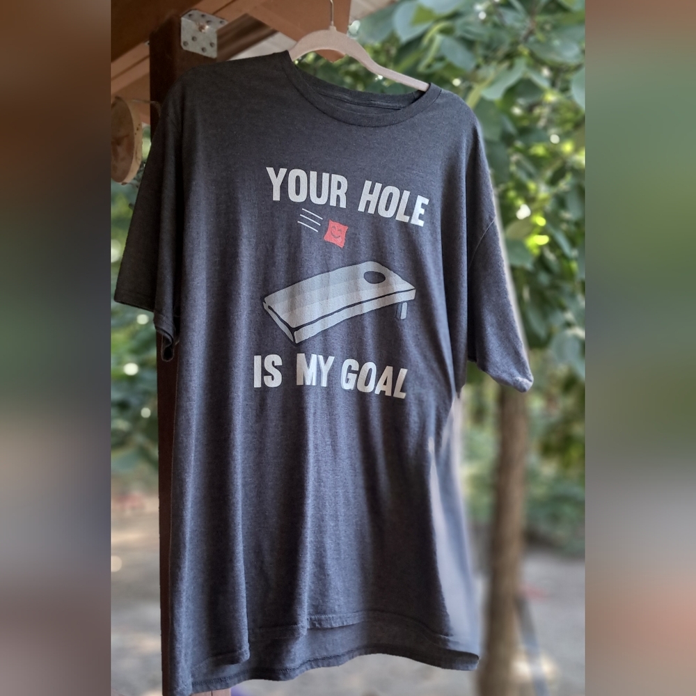 CornHole Game Novelty Gray Men's Graphic T-Shirt